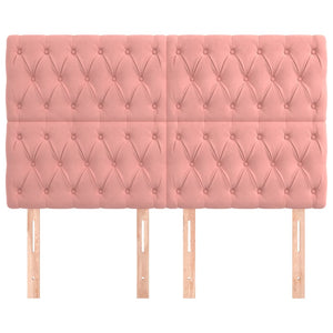 Kopfteil Rosa 160 x 7 x 118/128 cm Samt