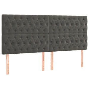 Kopfteil Dunkelgrau 180 x 7 x 118/128 cm Samt