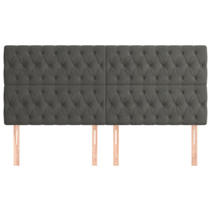 Kopfteil Dunkelgrau 180 x 7 x 118/128 cm Samt