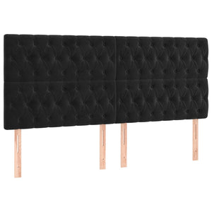 Kopfteil Schwarz 180x7x118/128 cm Samt