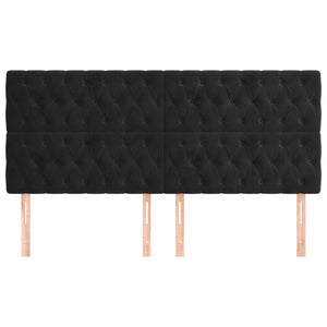 Kopfteil Schwarz 180x7x118/128 cm Samt