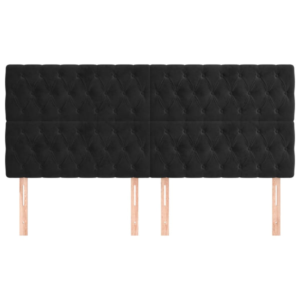 Kopfteil Schwarz 180x7x118/128 cm Samt