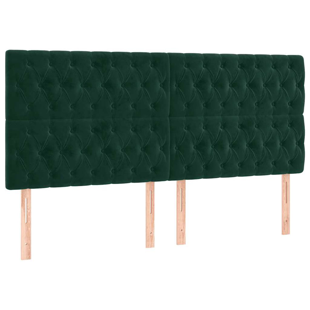 vidaXL Tête de lit vert foncé 180x7x118/128 cm Velours