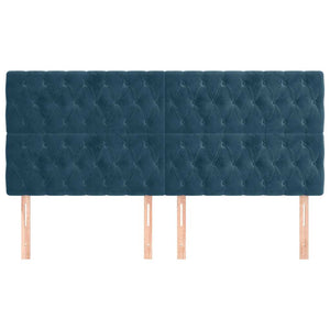 Kopfteil Dunkelblau 180x7x118/128 cm Samt