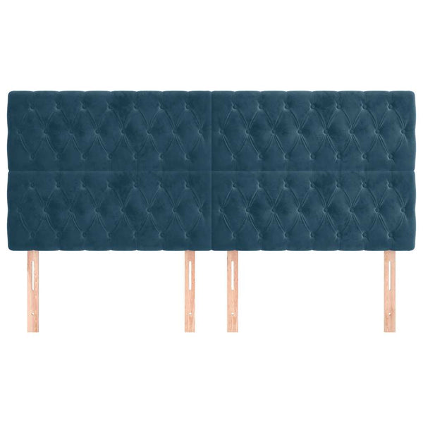 Kopfteil Dunkelblau 180x7x118/128 cm Samt