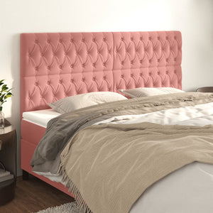 Kopfteil Rosa 180x7x118/128 cm Samt