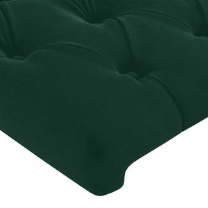Kopfteil Dunkelgrün 200 x 7 x 118/128 cm Samt