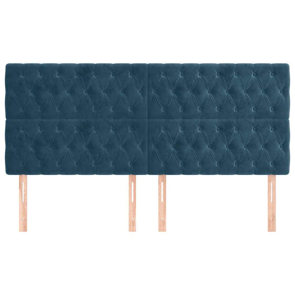 Kopfteil Dunkelblau 200 x 7 x 118/128 cm Samt