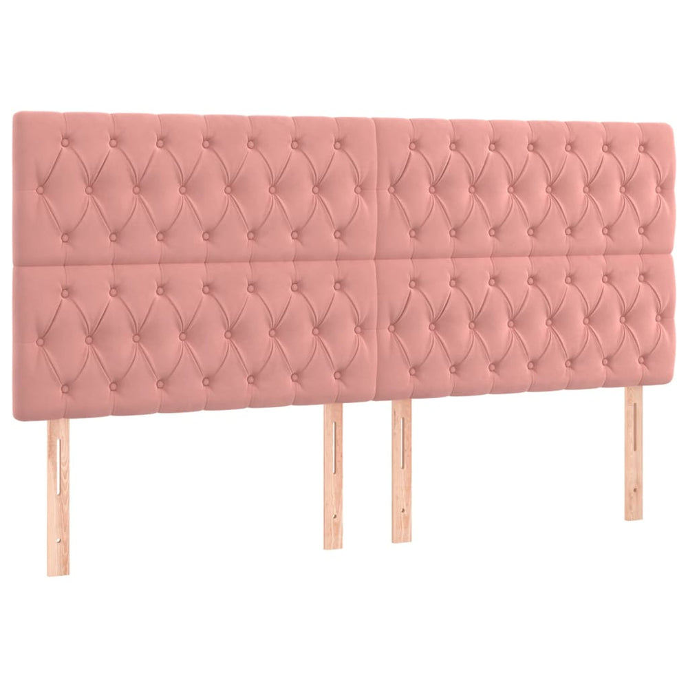 vidaXL Tête de lit Rose 200 x 7 x 118/128 cm Velours