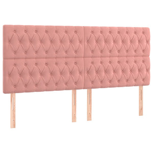 Kopfteil Rosa 200 x 7 x 118/128 cm Samt