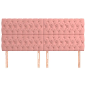 Kopfteil Rosa 200 x 7 x 118/128 cm Samt