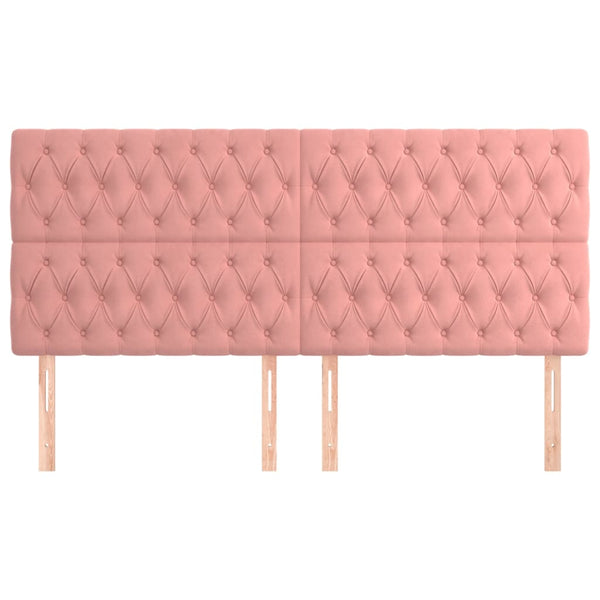 Kopfteil Rosa 200 x 7 x 118/128 cm Samt