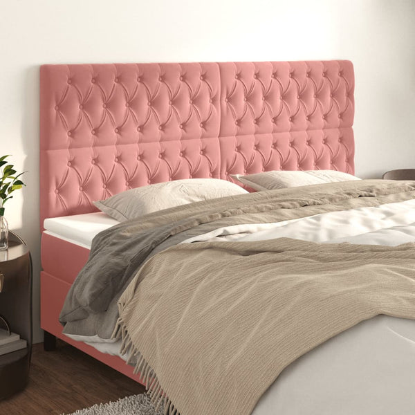 Kopfteil Rosa 200 x 7 x 118/128 cm Samt