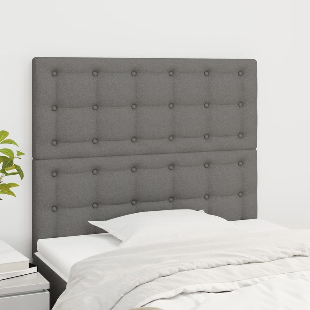vidaXL Tête de lit gris foncé 80 x 5 x 118/128 cm Tissu