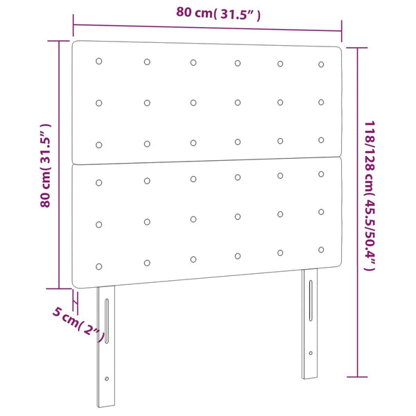 Kopfteil Creme 80x5x118/128 cm Stoff