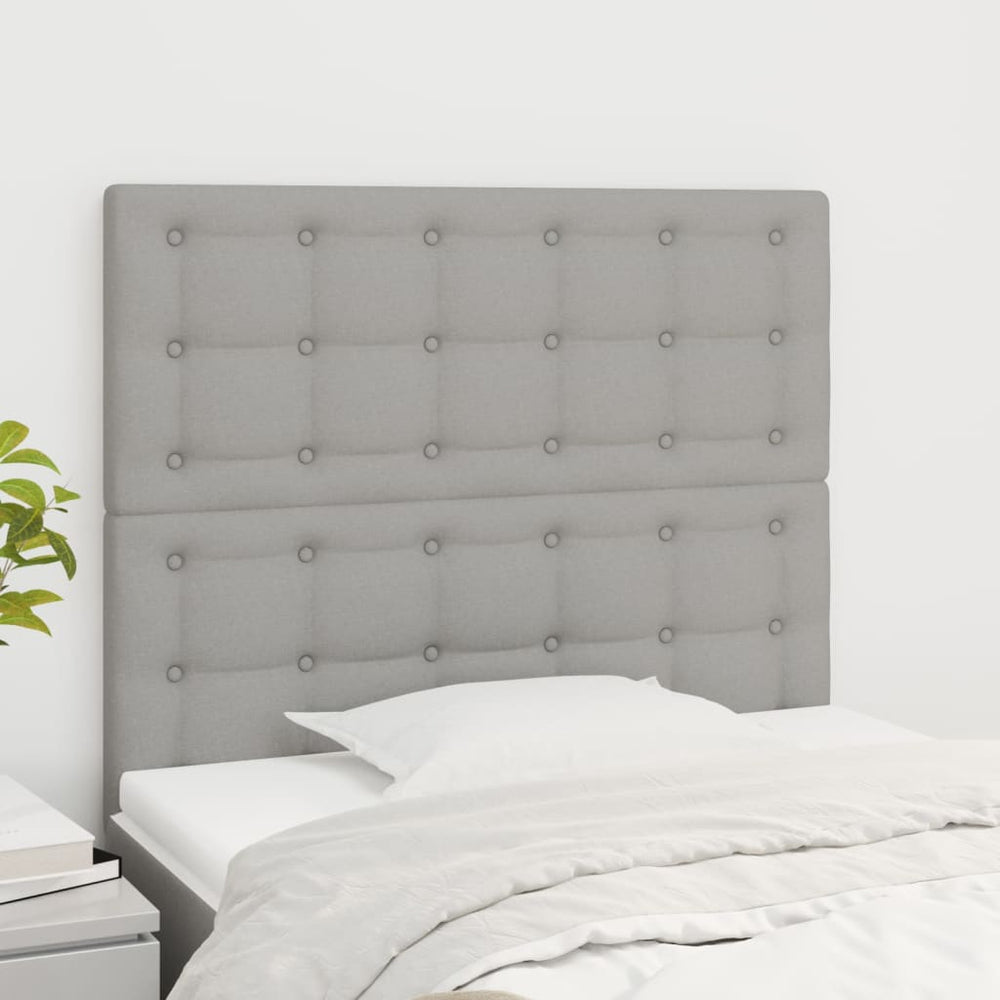 vidaXL Tête de lit Gris clair 90x5x118/128 cm Tissu