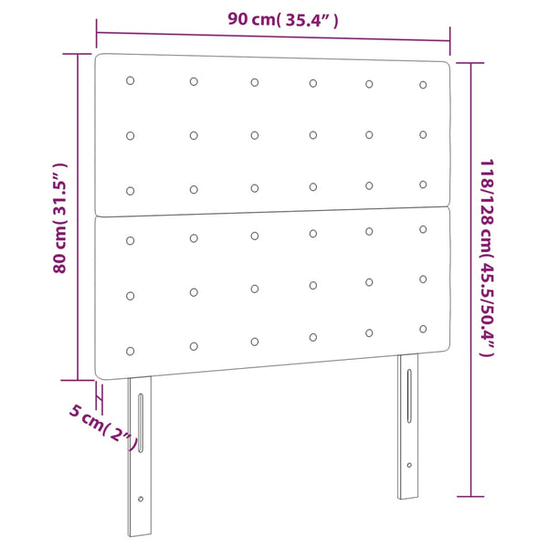 Kopfteil Creme 90x5x118/128 cm Stoff