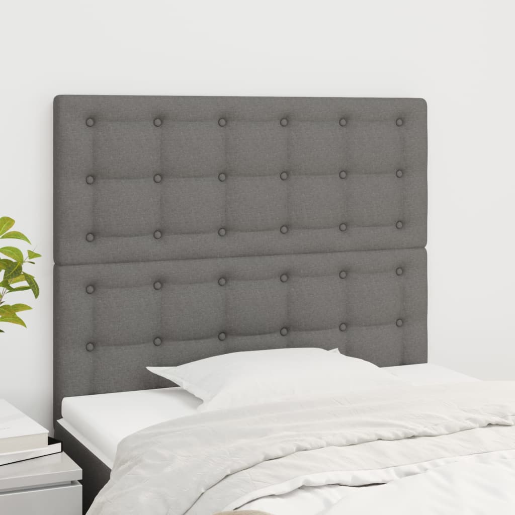 Kopfteil Dunkelgrau 100 x 5 x 118/128 cm Stoff