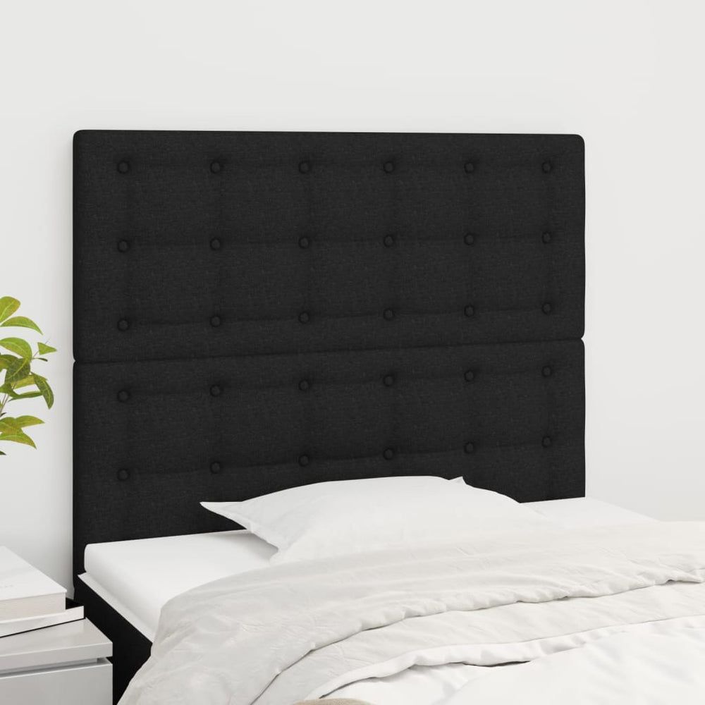 vidaXL Tête de lit en tissu Noir 100 x 5 x 118/128 cm