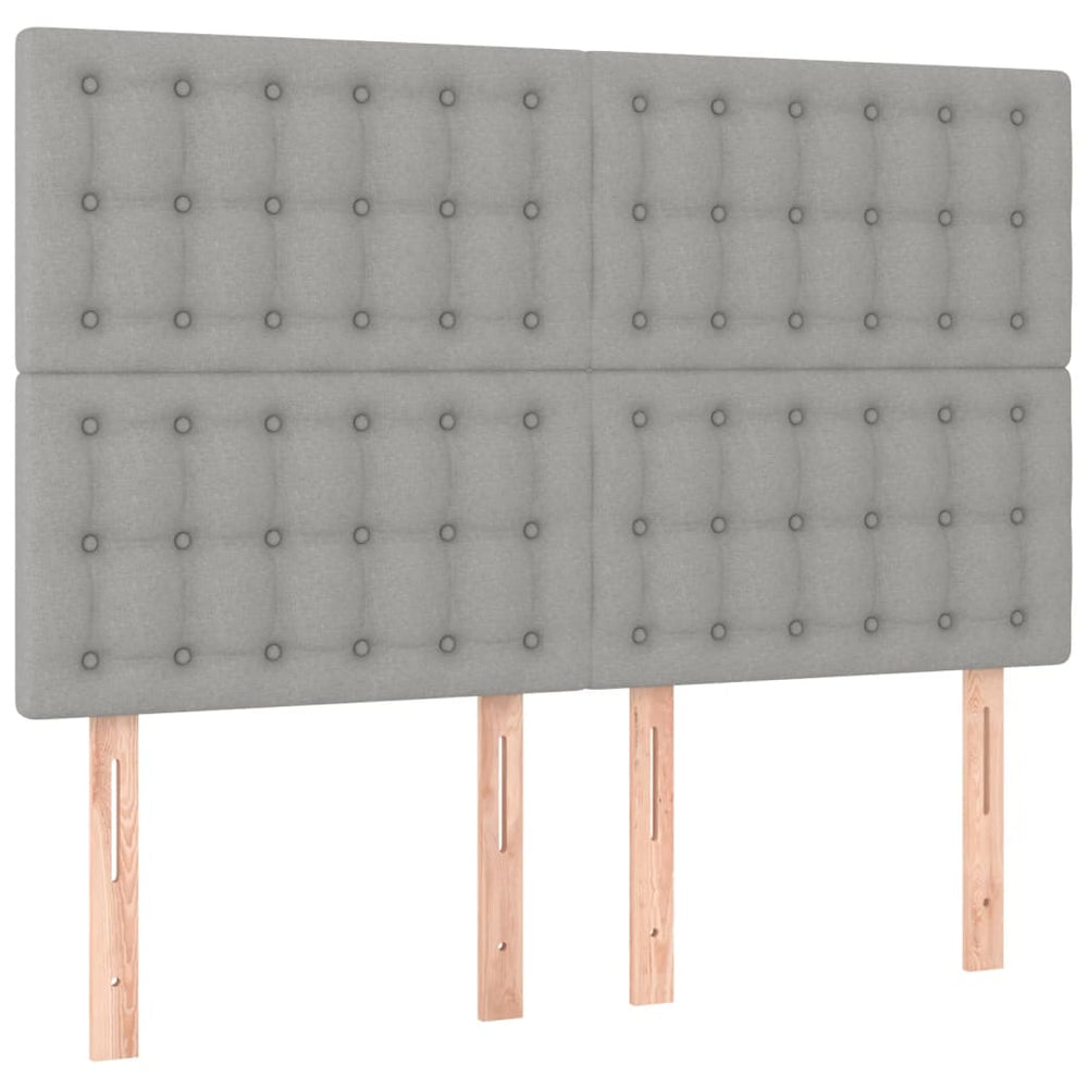 vidaXL Tête de lit Gris clair 144x5x118/128 cm Tissu