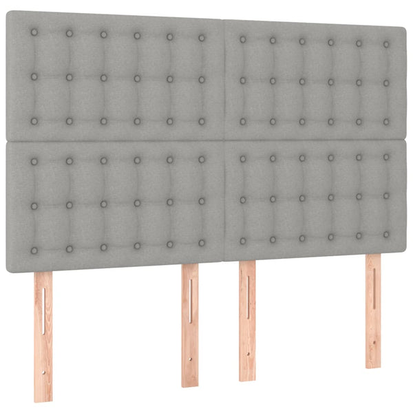 Kopfteil Hellgrau 144x5x118/128 cm Stoff