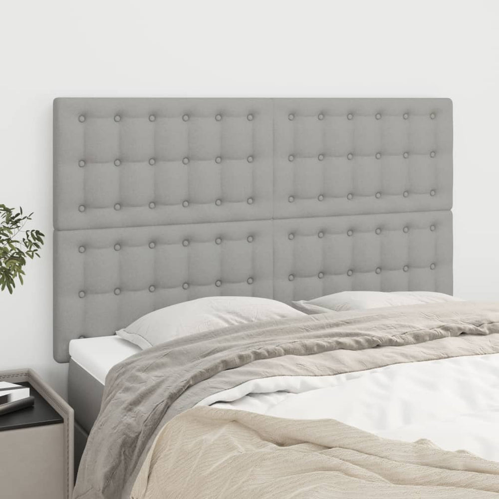 vidaXL Tête de lit Gris clair 144x5x118/128 cm Tissu