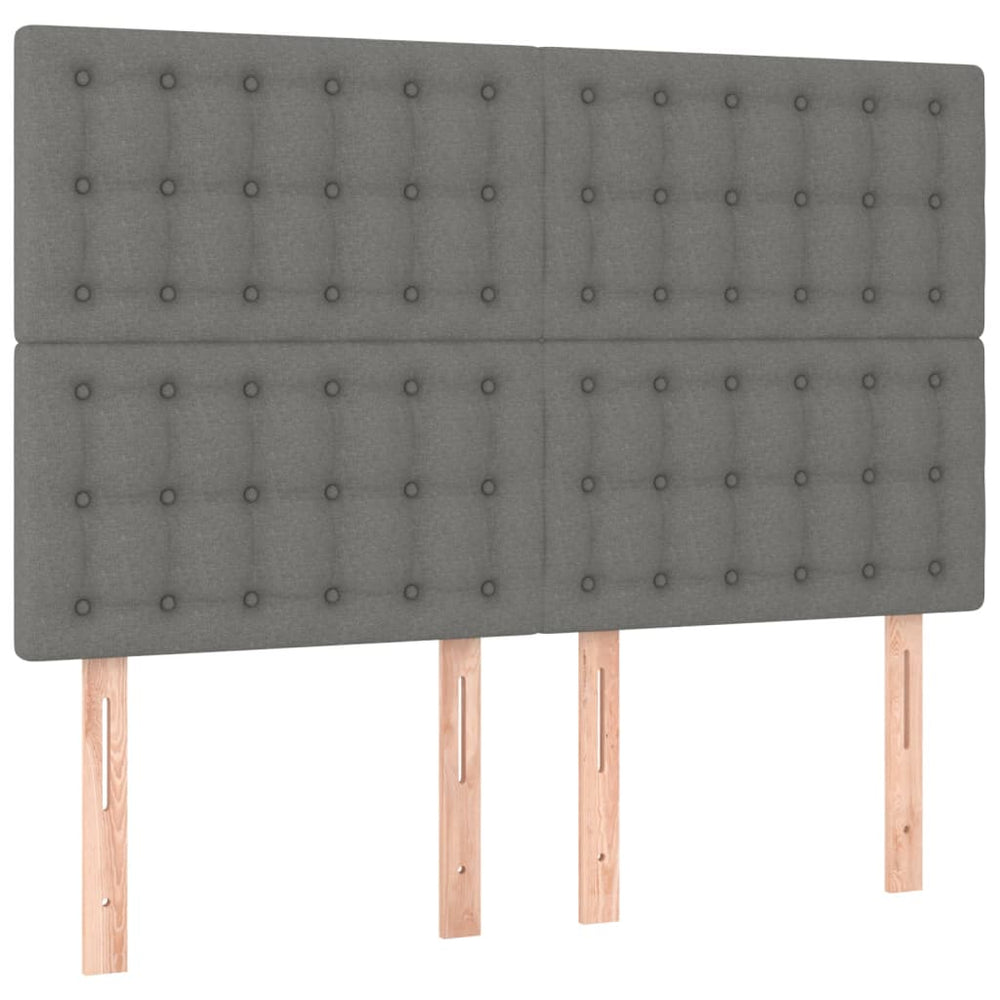 vidaXL Tête de lit gris foncé 144 x 5 x 118/128 cm Tissu