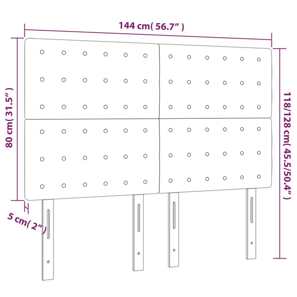 Kopfteil Dunkelgrau 144 x 5 x 118/128 cm Stoff