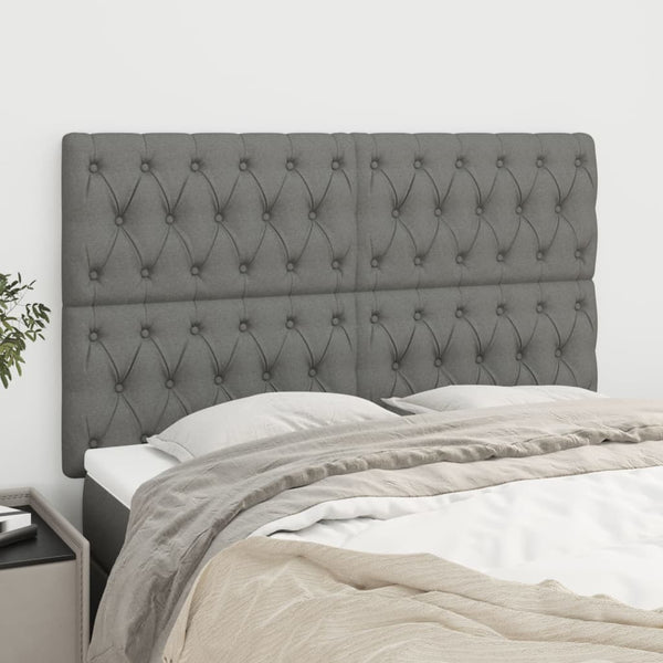 Kopfteil Dunkelgrau 144 x 5 x 118/128 cm Stoff