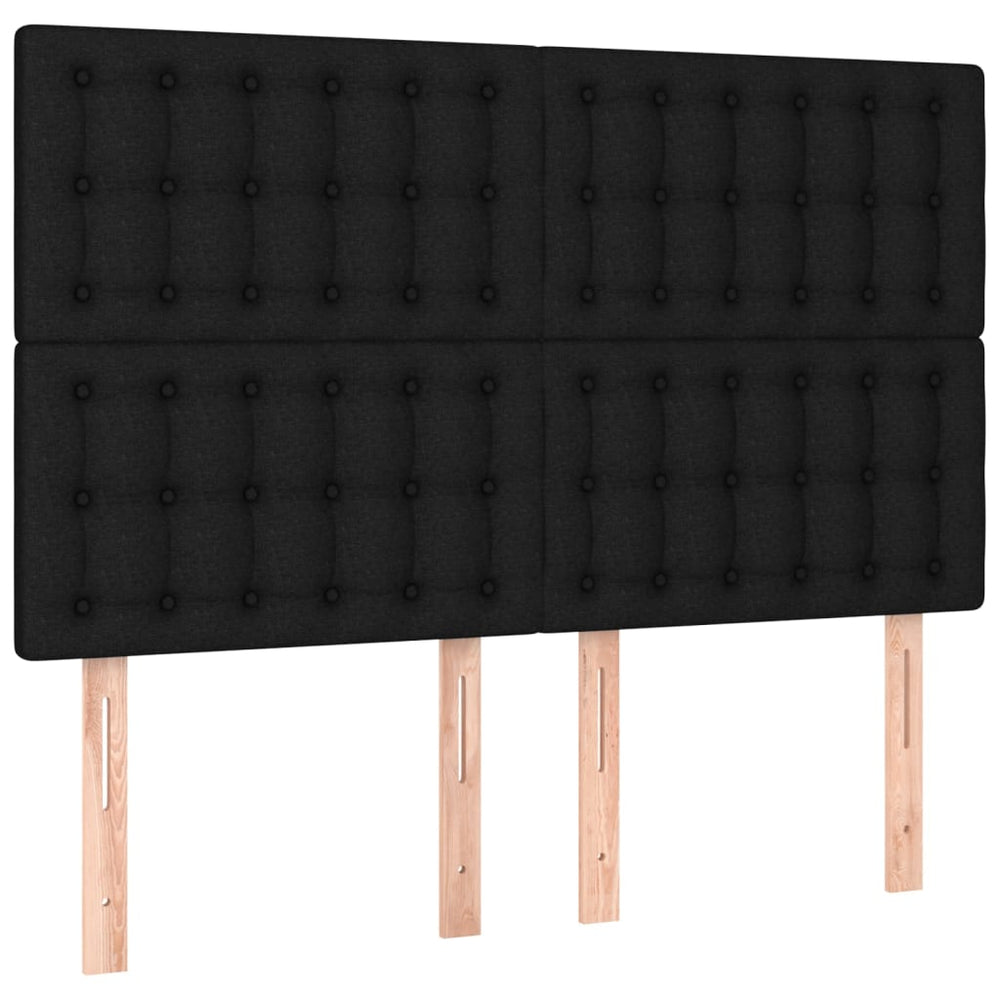vidaXL Tête de lit Noir 144x5x118/128 cm Tissu