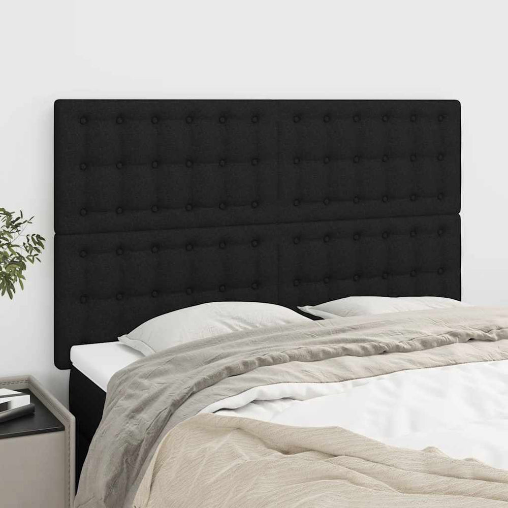 vidaXL Tête de lit Noir 144x5x118/128 cm Tissu