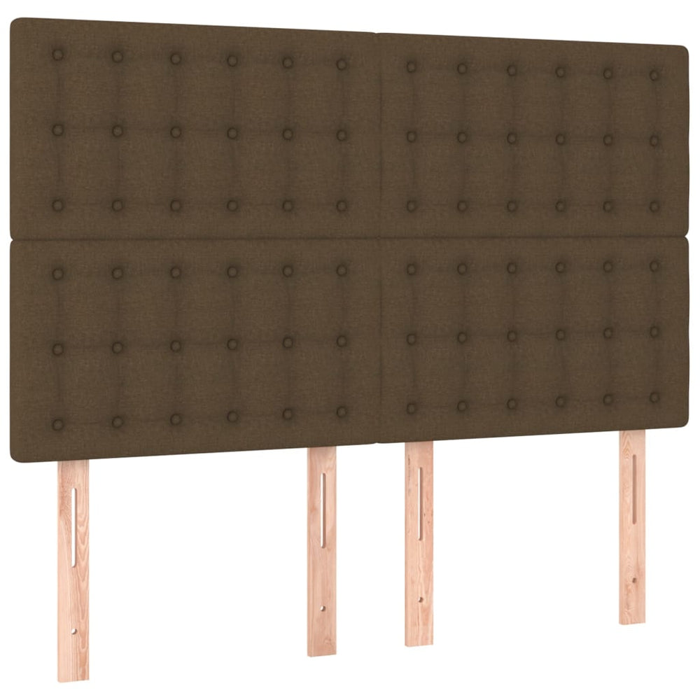 vidaXL Tête de lit Marron foncé 144x5x118/128 cm Tissu