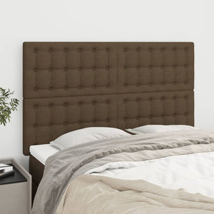 Kopfteil Dunkelbraun 144x5x118/128 cm Stoff