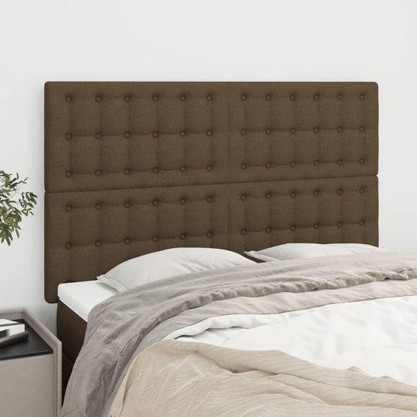 Kopfteil Dunkelbraun 144x5x118/128 cm Stoff