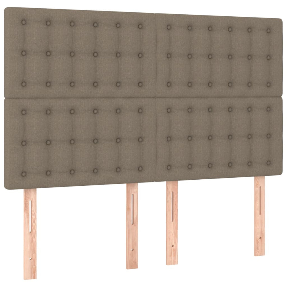 vidaXL Tête de lit taupe 144x5x118/128 cm tissu
