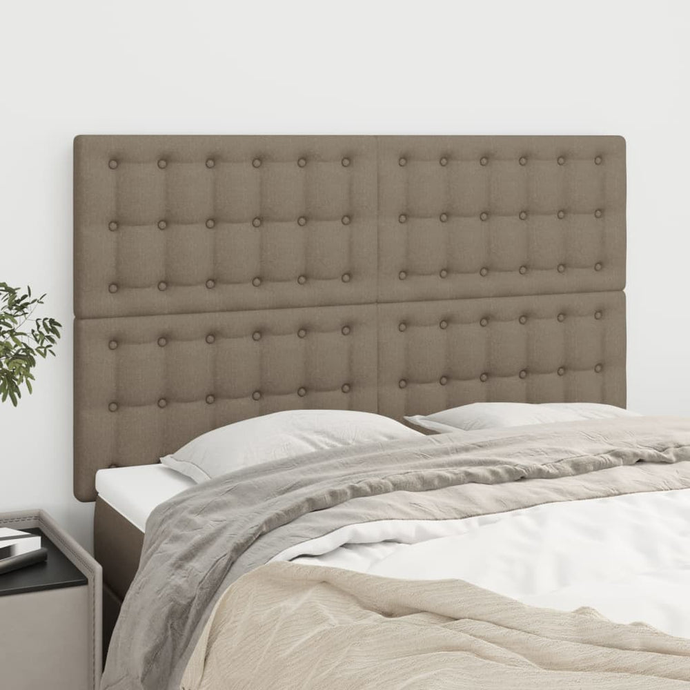 vidaXL Tête de lit taupe 144x5x118/128 cm tissu