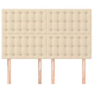 Kopfteil Creme 144x5x118/128 cm Stoff