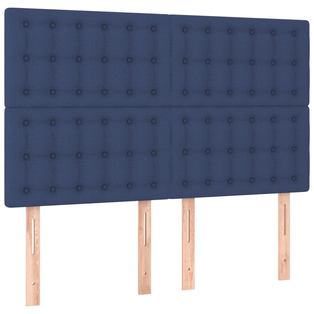 vidaXL Tête de lit bleue 144x5x118/128 cm Tissu