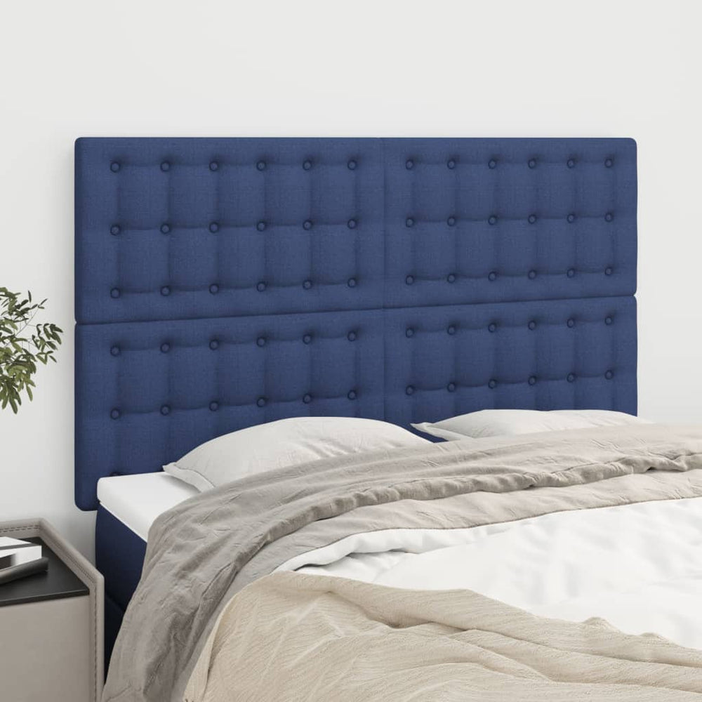 vidaXL Tête de lit bleue 144x5x118/128 cm Tissu