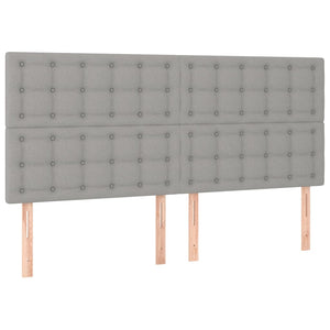 Kopfteil Hellgrau 160 x 5 x 118/128 cm Stoff