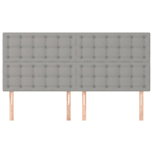 Kopfteil Hellgrau 160 x 5 x 118/128 cm Stoff
