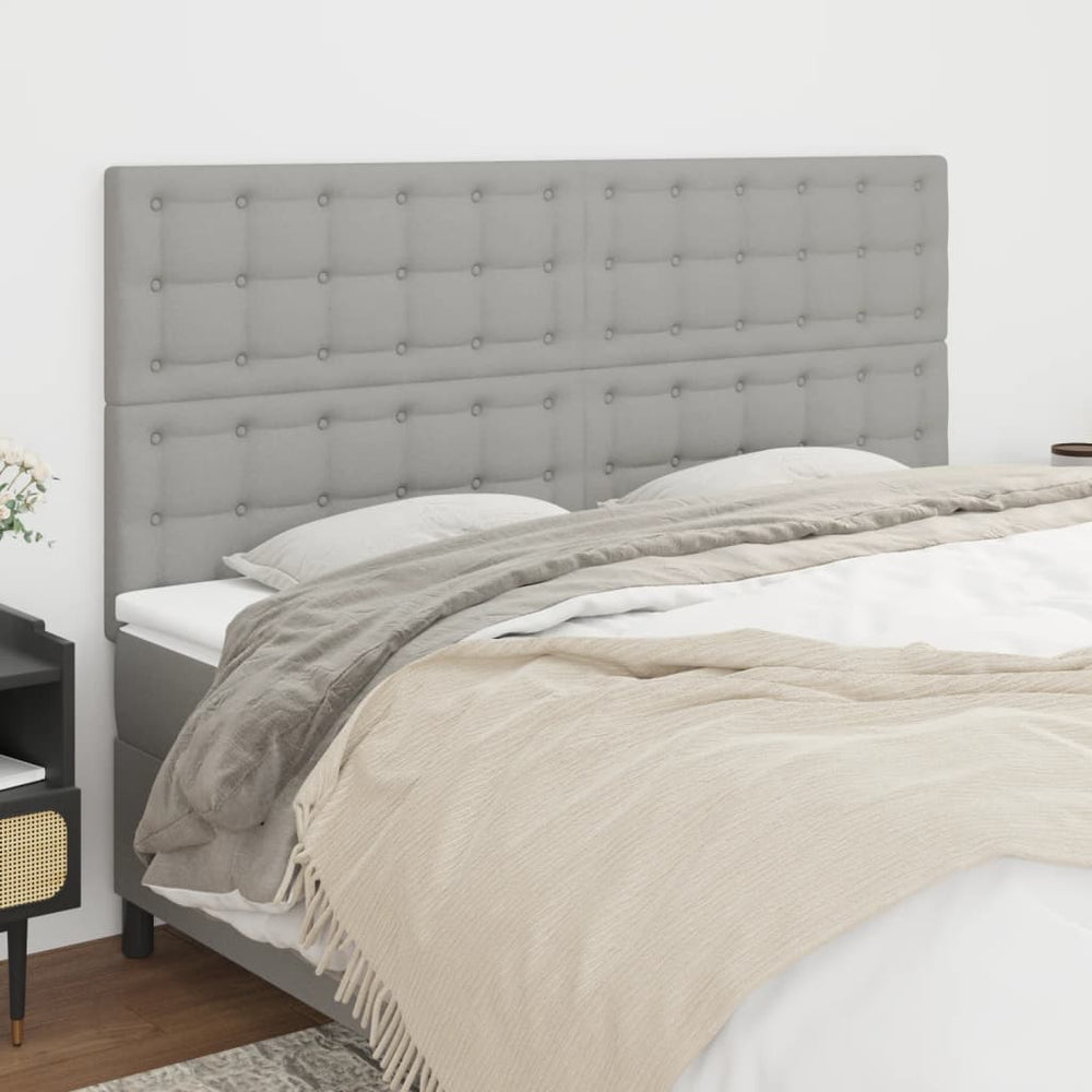 vidaXL Tête de lit Gris clair 160 x 5 x 118/128 cm Tissu