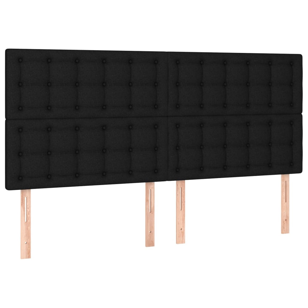 vidaXL Tête de lit Noir 160 x 5 x 118/128 cm Tissu