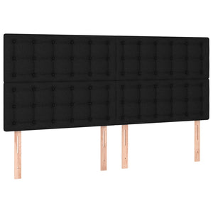 Kopfteil Schwarz 160 x 5 x 118/128 cm Stoff