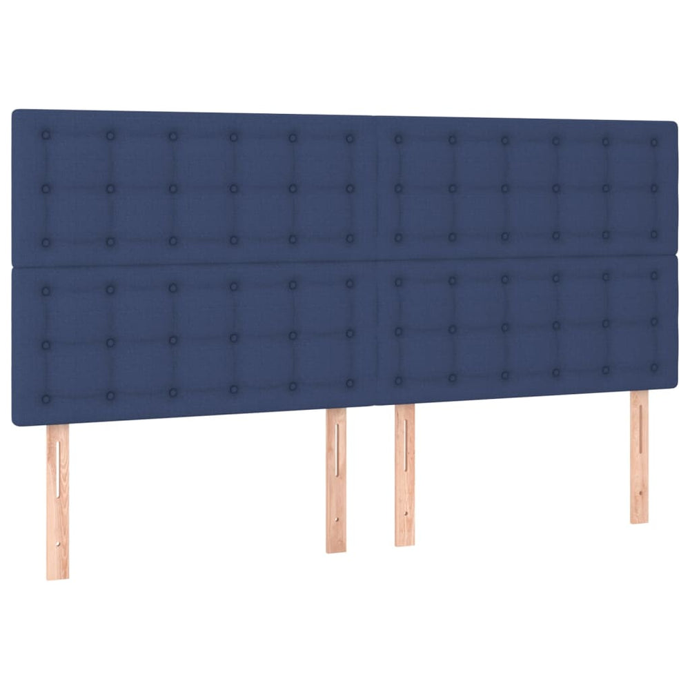 vidaXL Tête de lit bleu 160x5x118/128 cm Tissu
