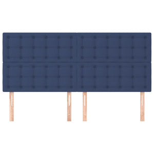 Kopfteil Blau 160x5x118/128 cm Stoff