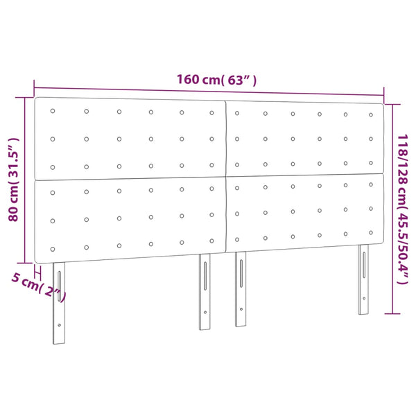 Kopfteil Blau 160x5x118/128 cm Stoff