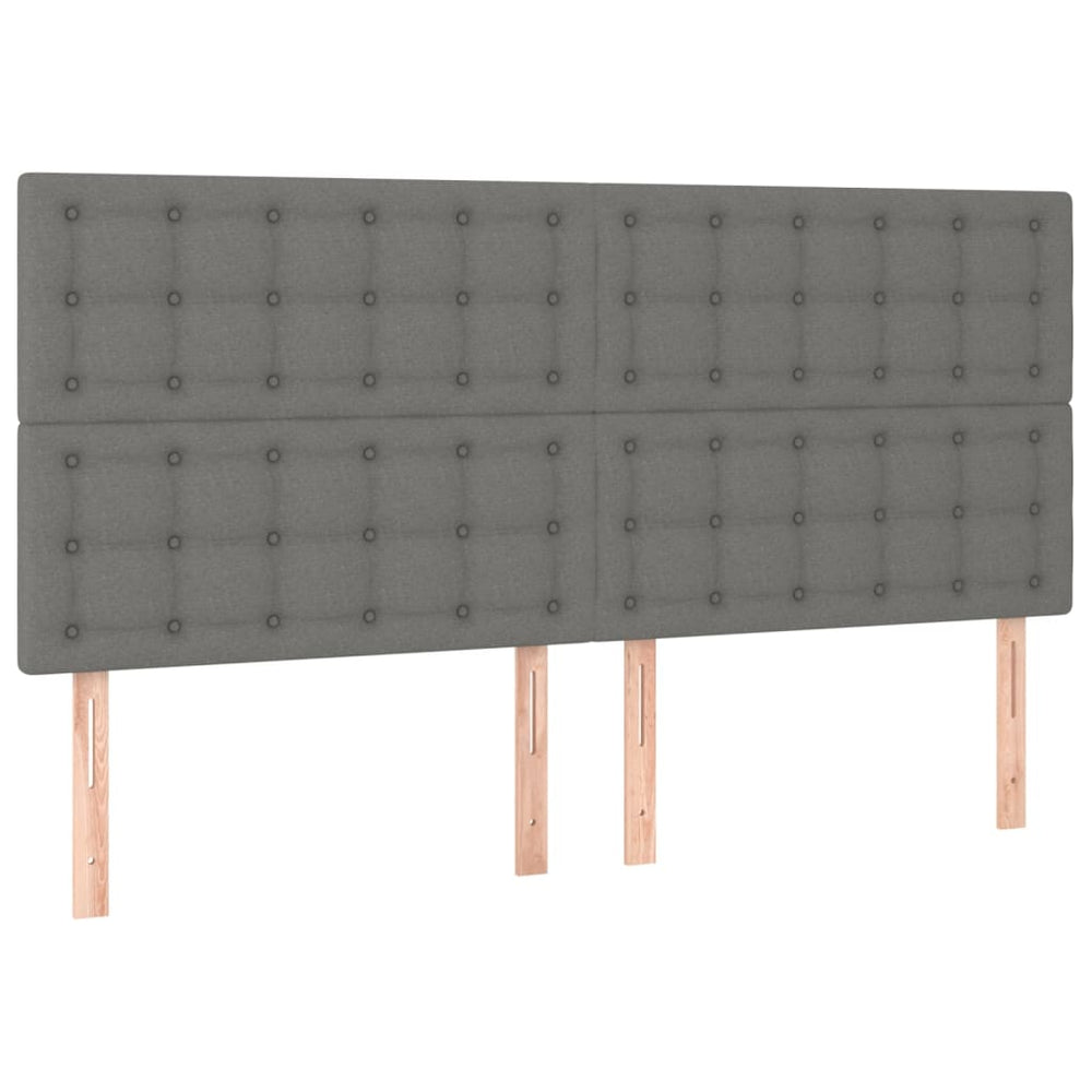 vidaXL Tête de lit gris foncé 180 x 5 x 118/128 cm Tissu