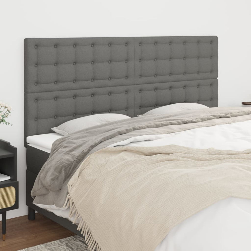 vidaXL Tête de lit gris foncé 180 x 5 x 118/128 cm Tissu