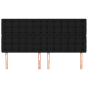 Kopfteil Schwarz 180 x 5 x 118/128 cm Stoff